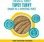 Weruva B.F.F. Play - Best Feline Friend Paté Lovers, Aw Yeah!, Chicken & Turkey Topsy Turvy with Chicken & Turkey, 2.8oz Can (Pack of 12)