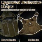 rabbitgoo Tactical Dog Harness for Large Dogs, No Pull Military Service Vest with Handle & Molle, Easy Control for Training Walking, Adjustable Reflective Straps, Brown, L