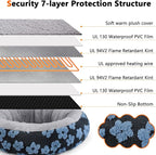 INVENHO Heated Cat Bed, Heated Cat Beds for Indoor Cats and Small Dogs, 20" Cozy Donut Heated Pet Bed with Timer & Temp Adjustable, Removable Waterproof Electric Warming Bed for Indoor Cat