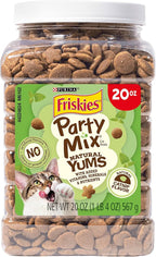Purina Friskies Made in USA Facilities, Natural Cat Treats, Party Mix Natural Yums Catnip Flavor - 20 Ounce (Pack of 1)