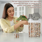 TBMax Small Dog Food Storage Container 3 Qt with Cat Food Can Cover and Mixing Spoon, Portable Travel Pet Food Dispenser with Large Spout and Cup