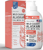 Pure Wild Alaskan Salmon Oil for Dogs - 16 oz. Pump Cap - Toxin Free Dog Fish Oil Rich in Omega-3 and 6, Vitamin D, EPA, and DHA for Healthy Skin and Coat - Pink, COHO, and Sockeye Salmon