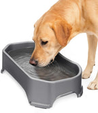 Neater Pet Brands Large Water Bowl for Dogs, Outdoor Dog Water Bowl (1.25 Gallon Extra-Large Capacity), Big Trough Style Food Dish for Indoors or Outside, No Spill Large Dog Bowls, Gunmetal Grey