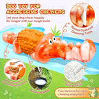 Dog Chew Toys for Aggressive Chewers: Squeaky Dog Toy to Keep Them Busy, Reduce Boredom and Consume Energy for Medium, Large Breed(Orange)