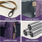 Extra Large Cat Carrier Soft Sided, Portable Small Dog Carrier for 2 Cats, 24"x16.5"x16" Car Travel Folding Comfortable Design, Purple