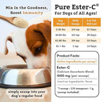 Wholistic Pet Organics Pure Ester-C Powder for Dogs - 2 Oz - Healthy Alternative to Dog Allergy Chews - Vitamin C Supplement for Dog Allergy Relief, Immune Support, Itch Relief for Dogs - Made in USA