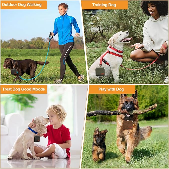 2PC Dog Treat Pouch,Dog Training Treat Reward Bag,Portable Puppy Hand Free Dog Walking Bag,Auto Closing Dog Food Dispenser,Behavior Aids for Puppy Travel or Outdoor(Green+Grey)