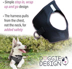 Doggie Design Dog Harness - No Choke Dog Harness, Dog Vest, Mesh Polyester, Pet Harness, Simple Step in and Go Design, Harness for Dog - Black, 2XL