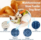Suhaco 4 in 1 Puzzle Feeder Dog Bowls Slow Feeder Dog Bowls Large Slow Feeding Bowl for Dogs, Dog Puzzle Game Slow Feeder for Dry and Wet Food Dog Food Bowl for Large Dogs, 9.8IN (Blue)
