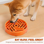 WHIPPY Slow Feeder Dog Bowl, Puzzle Maze Design to Slow Down Eating, 3-Cup Capacity, Anti-Gulping Food Bowl for Medium & Large Dogs,Orange