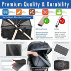 Titan-HD Premium Super-Sized Dog/Cat/Pet Stroller SUV Travel Carriage/w Access Ramp/100Lbs Capacity/Pumpless Rubber Wheels/Aluminum Frame for Small, Med, Large, XL Pets (Black)