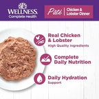 Wellness Complete Health Natural Grain Free Wet Canned Cat Food, Chicken & Lobster Pate, 5-Ounce Can (Pack of 24)