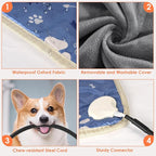 ENJOY PET Heating Pad, X-Large 35.4x23.6in, 12 Level Temperature for Cats Dogs, Indoor Pet Bed Mat with Iron Chew Resistant Pipe, Long-Time Working, Auto Power Off