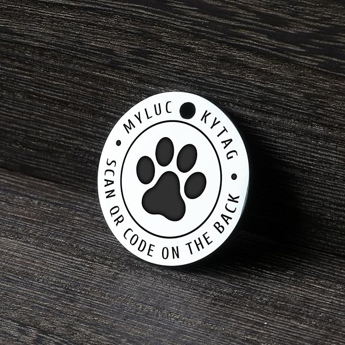 MYLUCKYTAG QR Code Stainless Steel Pet ID Tag - Personalized Online Profile, Location Alert Email, Digital ID, Durable Dog Collar Tag