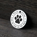 MYLUCKYTAG QR Code Stainless Steel Pet ID Tag - Personalized Online Profile, Location Alert Email, Digital ID, Durable Dog Collar Tag