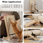 Cat Scratcher with Ball - 28 Inch Cat Scratch Ramp for Indoor,Wooden Climbing Cat Scratching Post Furniture (L with Ball)