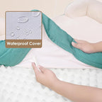 EHEYCIGA Orthopedic Dog Beds for Large Dogs, Waterproof Memory Foam Large Dog Bed with Sides, Non-Slip Bottom and Egg-Crate Foam Pet Couch Bed with Washable Removable Cover, Turquoise Blue