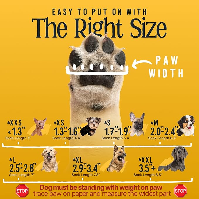 DOK TigerToes Premium Non-Slip Dog Socks for Hardwood Floors - Extra-Thick Grip That Works Even When Twisted - Prevents Licking, Slipping, and Great for Dog Paw Protection - Size Medium