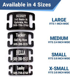 GoTags Slide-On Pet ID Tags, Personalized Dog and Cat Collar Tags, Silent, No Noise Tags Made of Stainless Steel, Custom Engraved