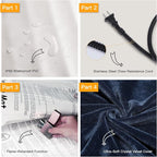 Toozey Pet Heating Pad, 6 Adjustable Temperature Dog Cat Heating Pad with Timer, Waterproof Heated Dog Bed with Chew Resistant Cord, Indoor Electric Pet Heated Mat 28x20in