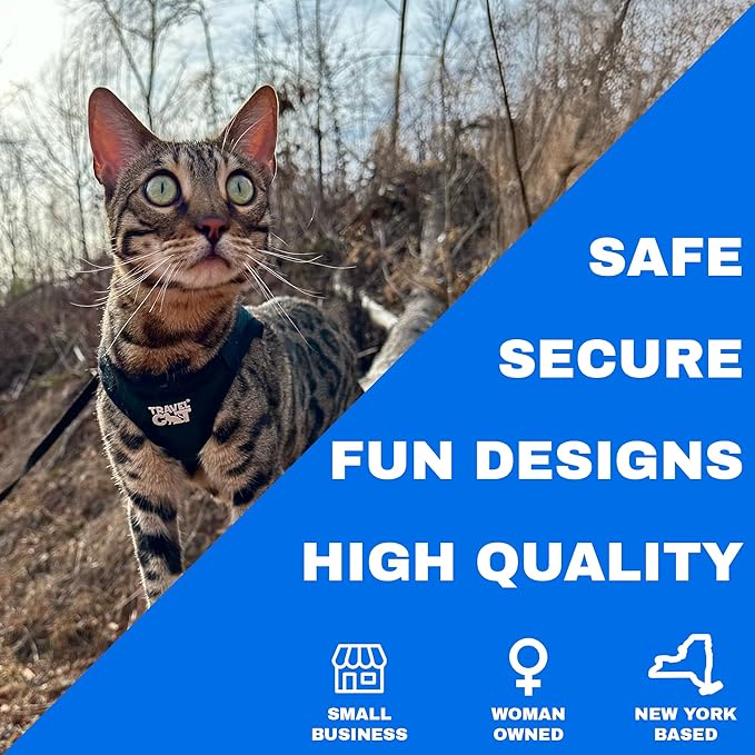 Travel Cat The Emerald Explorer Limited Edition Green Harness and Leash Set - Adjustable Fit Mesh Cat Harness with Reflective Strap - Escape Proof Harness for Cats, Kitten (Medium)