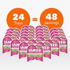 IAMS Perfect Portions Sensitive Digestion & Skin Adult Wet Cat Food Pate, Turkey Recipe, 2.6 oz. Easy Peel Twin-Pack Trays (24 Count, 48 Servings)