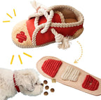 2 Pack No Stuffing Squeaky Dog Toys for Small, Medium and Large Dogs - Interactive Tug of War Puppy Chew Snuffle Toy, Dog Birthday for Dog Presents - Shoe