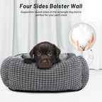 MIXJOY Dog Bed for Large Medium Small Dogs, Rectangle Washable Sleeping Puppy Bed, Orthopedic Pet Sofa Soft Calming Cat Beds Indoor Cats, Anti-Slip Bottom with Multiple Size (25'', Grey)