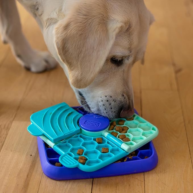 Outward Hound by Nina Ottosson Lick N’ Flip 3-in-1 Interactive Dog Puzzle Toy, Lick Mat & Slow Feeder – Calming Enrichment Feeder for Small & Medium Dogs, Holds 1 Cup of Wet of Dry Food