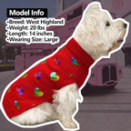 KYEESE Dog Sweaters Colorful Radiant Printing Love Design with Leash Hole Pet Sweater Pet Clothes,L