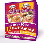 Delectables Senior Stew & Bisque Lickable Wet Cat Treats Variety Pack