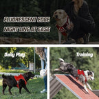 AUROTH Tactical Dog Harness for Large Dogs No Pull Adjustable Pet Harness Reflective K9 Working Training Easy Control Pet Vest Military Service Dog Harnesses Red S