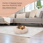 Best Friends by Sheri SnuggleSoft Faux Fur Calming Donut Bed for Small Dogs and Cats, Brown, Extra Small, 18" x 18"