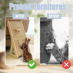 Cat Scratcher, Sisal Cat Scratching Pad, L Shape Cat Scratch Pad for Indoor Cats, 27 Inch Furniture Protector with Mouse Toy