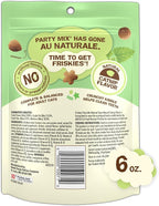 Purina Friskies Made in USA Facilities, Natural Cat Treats, Party Mix Natural Yums Catnip Flavor - (Pack of 6) 6 oz. Pouches