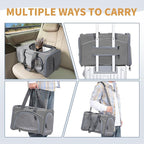 ‌Petsfit Airline Approved Pet Carrier for Small Cats, 16.5x8.6x11 TSA Approved Carrier, with Removable Dual-Sided Padding (2-Way Placement) - Fits Under Most Airplane Seats, Escape Proof (Gray)