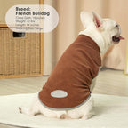 cyeollo Fleece Dog Sweater Vest, Reflective Dog Sweatshirt Pullover Doggie Jacket for Small Medium Large Doggie Clothes Boy Girl Pets, Brown & Khaki S