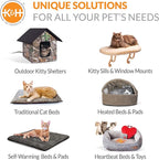 K&H Pet Products Self-Warming Kitty Bed Hooded Pet Bed for Cats or Dogs Chocolate/Tan Small 16 Inches