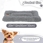 DELIFUR Warm Pet Stroller Pad - Non-Slip Kitten Puppy Bed Mat Soft Plush Winter Liner with Silicone Grips for Crate & Hard Floors Machine Washable Grey