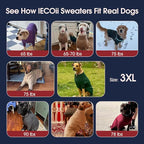 IECOii XXXL Dog Sweater,Warm Dog Sweaters for Extra Large Dogs Girl Boy,Stretchy & Cozy,Turtleneck Knitted Pullover for Pet Wear On Holiday,Easy On Doggy Sweatshirt for Labrador (Light Grey,XXXL)