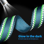 Mile High Life Nylon Night Light Glow Collar, Reflective Light Up Dog Collar, Fluorescent Self-Luminescent Strap for Small Medium Large Dogs (Blue, M Neck13-17")