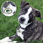NFL Green Bay Packers Engraving Pet ID Tags in 32 Team Logo Shapes Personalized Dog Tags and Cat Tags with 3 Lines of Customizable Text for Tracking & Safety. Stainless Steel Pet ID Tracking Tags