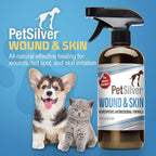 PetSilver Wound & Skin Spray - Dog Wound Spray, Hot Spot, Allergy Relief for Dogs, Itch Spray for Cats - Natural Skin Soother - Chelated Silver, Superior to Colloidal Silver - Made in USA - 16 fl oz