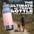 asobu Dog Barky Bottle – Insulated Stainless Steel Water Bottle with 2 Removable Dog Bowls for Food, Treats & Water – Pet-Friendly Travel Bottle for Hiking, Road Trips & Outdoor Adventures