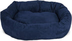 Majestic Pet 32 Inch Suede Calming Dog Bed Washable 32x23x7 (Inch) – Cozy Soft Round Donut Dog Bed with Spine Support for Dogs to Rest Their Head - Pet Bed Medium – Navy