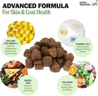 Deley Naturals Skin & Coat Chews - Dog Allergy Chews with Omega 3 Fish Oil, Biotin, Collagen and Essential Vitamins - Supports Dog Itching Skin Relief, Reduces Dryness and Healthy Coat - Made in USA