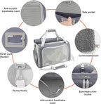 Texsens Pet Carrier - Soft Sided Cat Carrier for Small/Medium/Large Cats & Puppies Up to 16 lbs - Collapsible Cat Bag for Outdoor Travel - TSA Airline Approved with Privacy Protection (Grey)