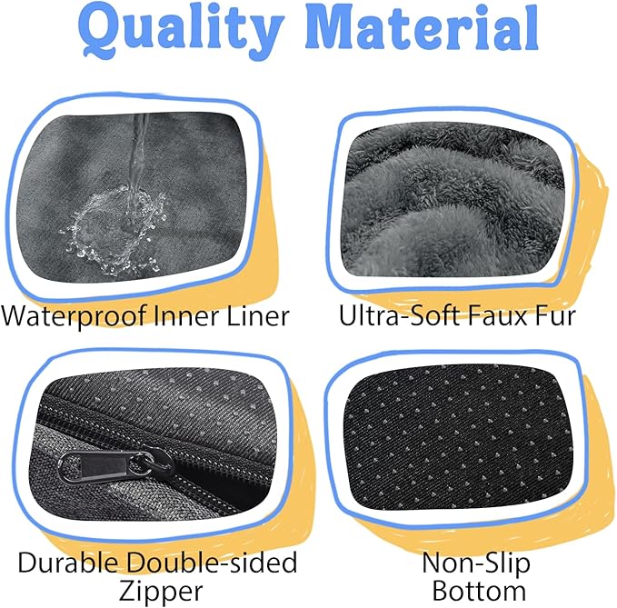 Washable Orthopedic Large Dog Bed - Removable Orthopedic Foam Dogs Beds with Bolsters Waterproof Large Dog Bed and Non-Slip Bottom Extra Large Dogs Beds Sofa