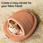 BALANCE 2 in 1 Cat Bed Cave for Kittens and Small Dogs, Cat Tents for Indoor Cats, Covered Cat Beds with Removable Cushion, Calming Cat Nest, Cat Hideaway, Washable Cat House with Non-Slip Bottom