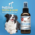 PetSilver Teeth & Gum Spray - Dog Dental & Teeth Cleaning Spray for Plaque & Tartar Build-Up Reduction - Natural Breath Freshener for Dogs and Cats - Patented Chelated Silver - Made in The USA - 4 oz